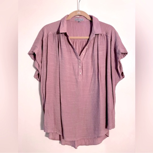 Vici | NWOT Mauve Chance Collared Woven Top in M/L - Picture 4 of 6